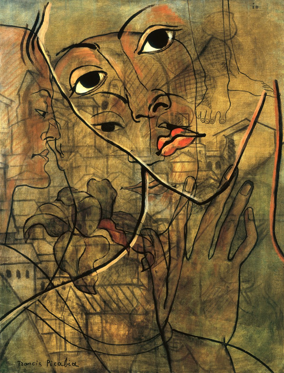 Tváře (olej na plátně) od Francis Picabia