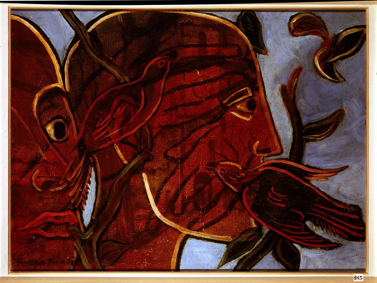 Transparentnost. Tvář muže s ptáky, 20. století (malba) od Francis Picabia