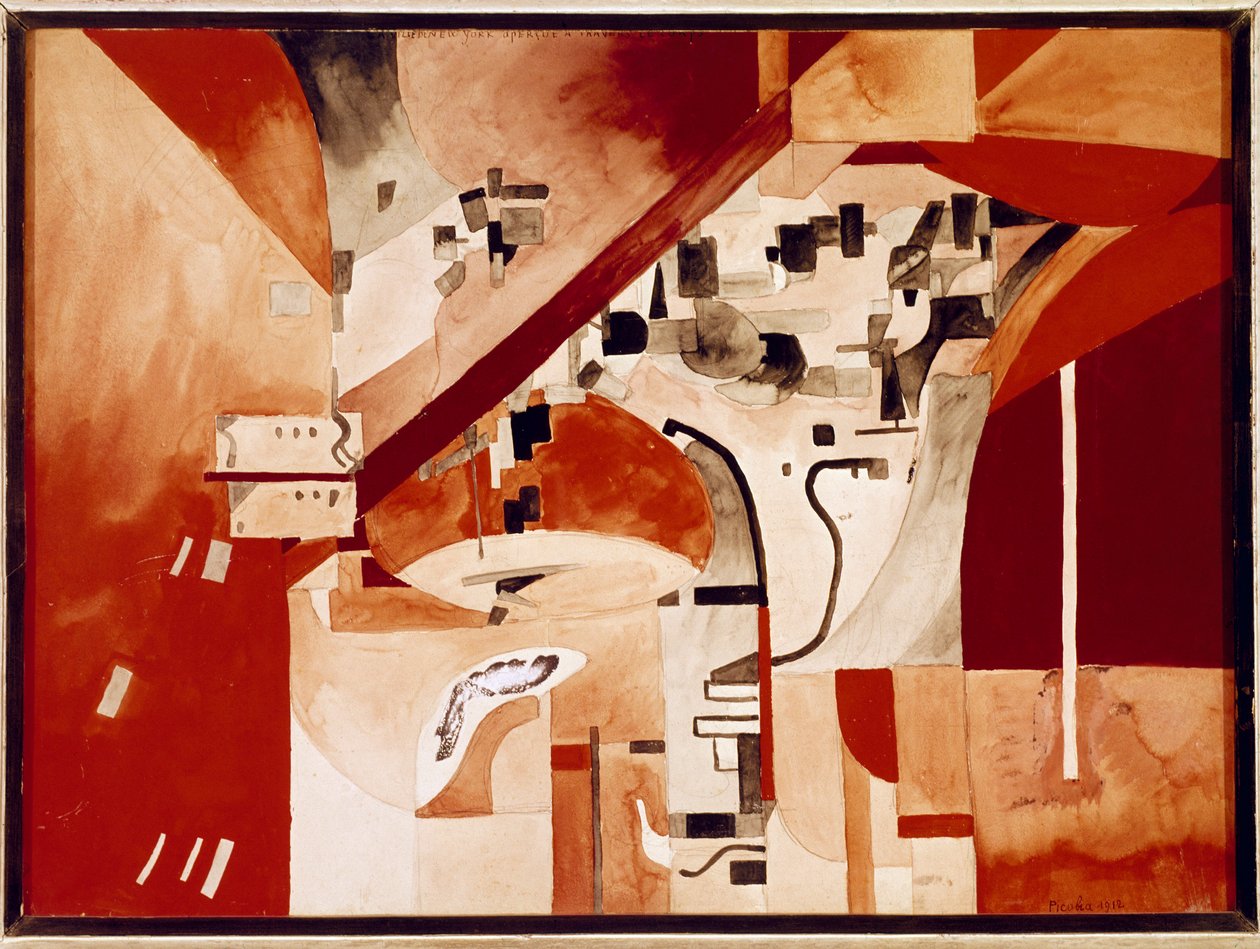 Pohled na New-York hlavou dolů (Akvarel) od Francis Picabia