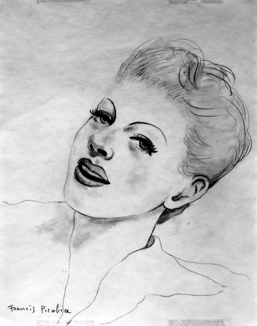 Tvář ženy opírající se o záda, Francis Picabia (1879-1953); grafitová tužka na papíře. od Francis Picabia