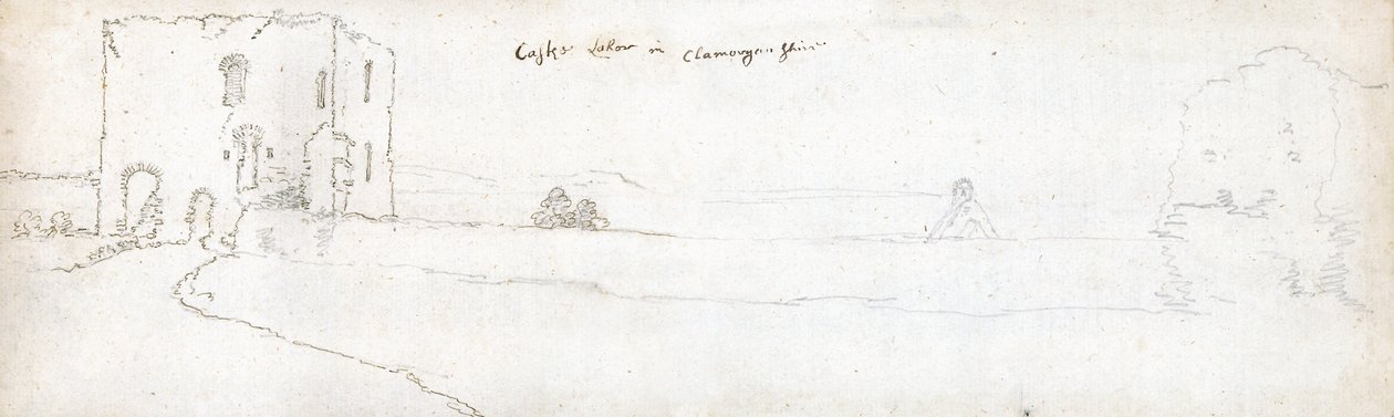 Cardiff v roce 1678 (akvarel a hnědá tuš na papíře) od Francis Place