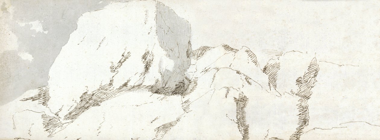 Část hrabství Pembrokeshire, asi 1678 (akvarel a hnědá tuš na papíře) od Francis Place