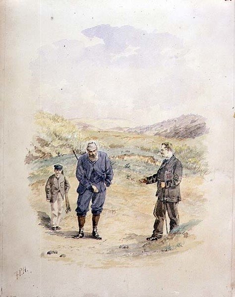 "Hand Over!", konec zápasu, cca 1870 (akvarel na papíře) od Francis Powell Hopkins