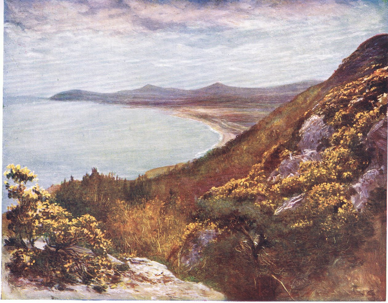 Dublin Bay z Victoria Hill, z Peeps at Many Lands: Ireland vydal Adams & Charles, 1909 od Francis S. Walker