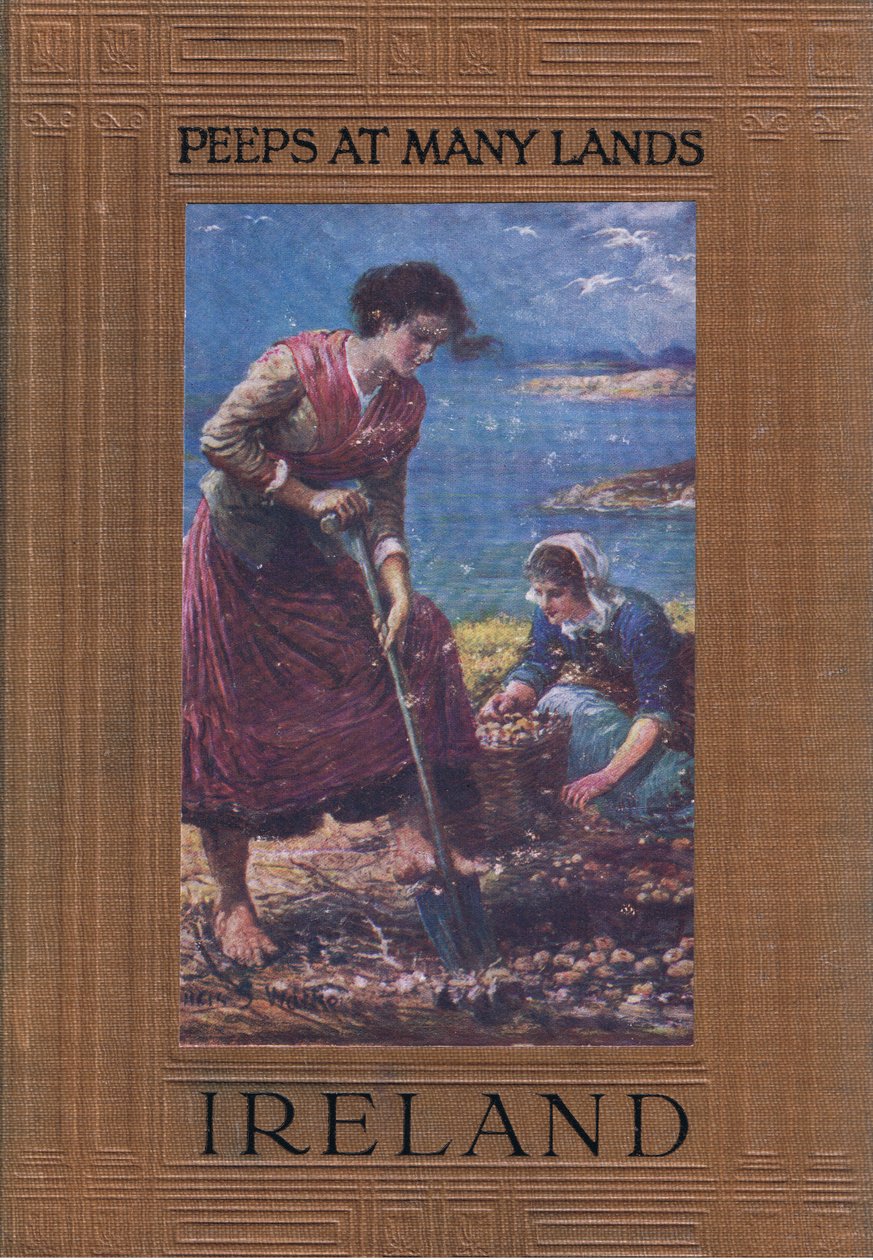 Design přední obálky: kopání brambor, z Peeps at Many Lands: Ireland nakladatelství Adams & Charles od Francis S. Walker