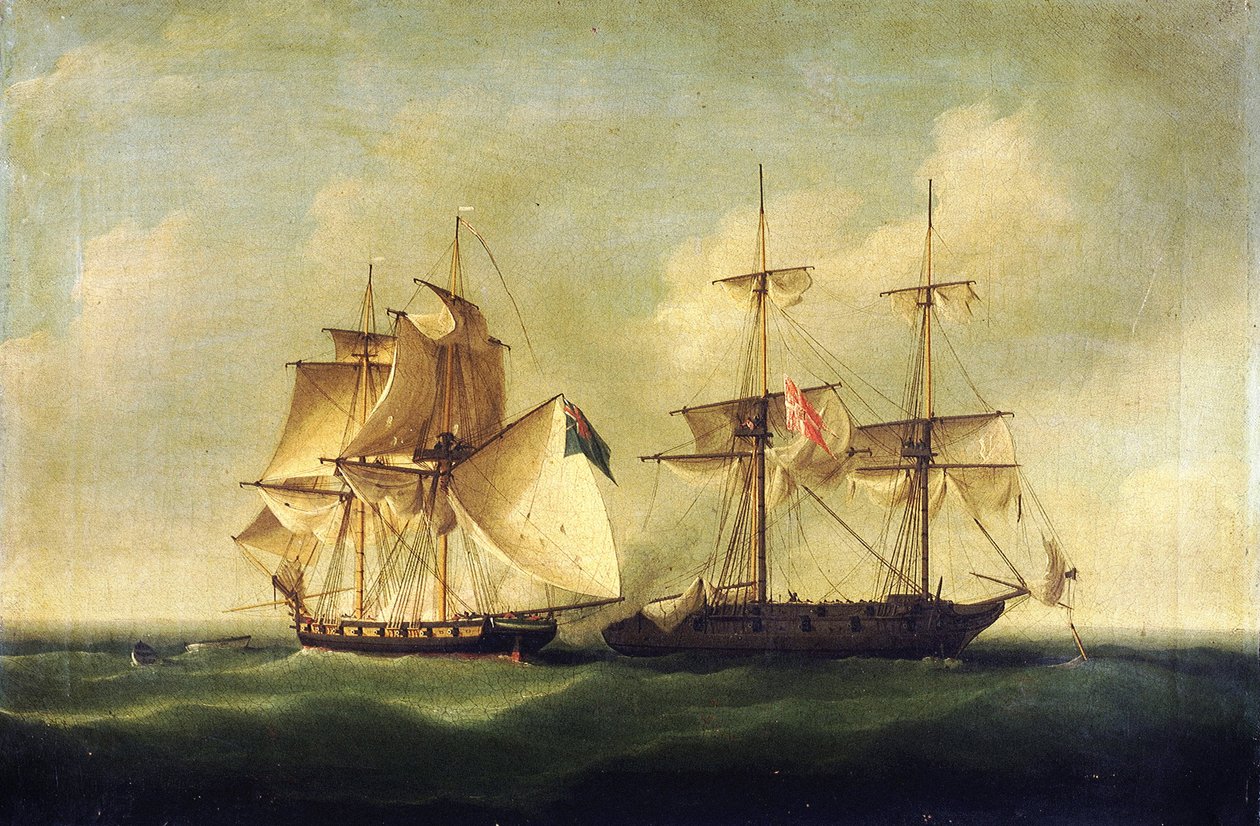 Napoleonské války: Válka dělových člunů (1807-1814), v níž se Dánské a Norské království utkalo s britským loďstvem. od Francis Sartorius
