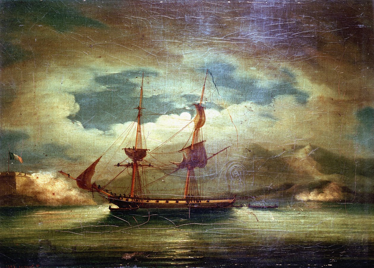 Francouzská loď "Le Curieux" na Martiniku, 3. února. od Francis Sartorius