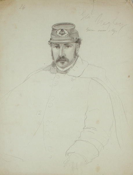Generál Negley, Union Army, cca 1860 (tužka na papíře) od Francis Schell