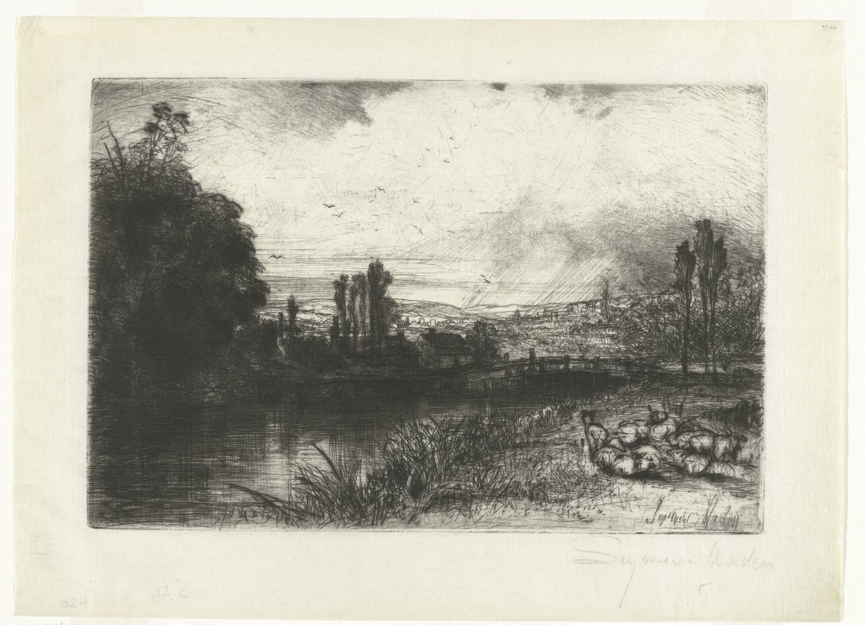 Test řeky Na Testu od Francis Seymour Haden (Sir) (signed by artist)