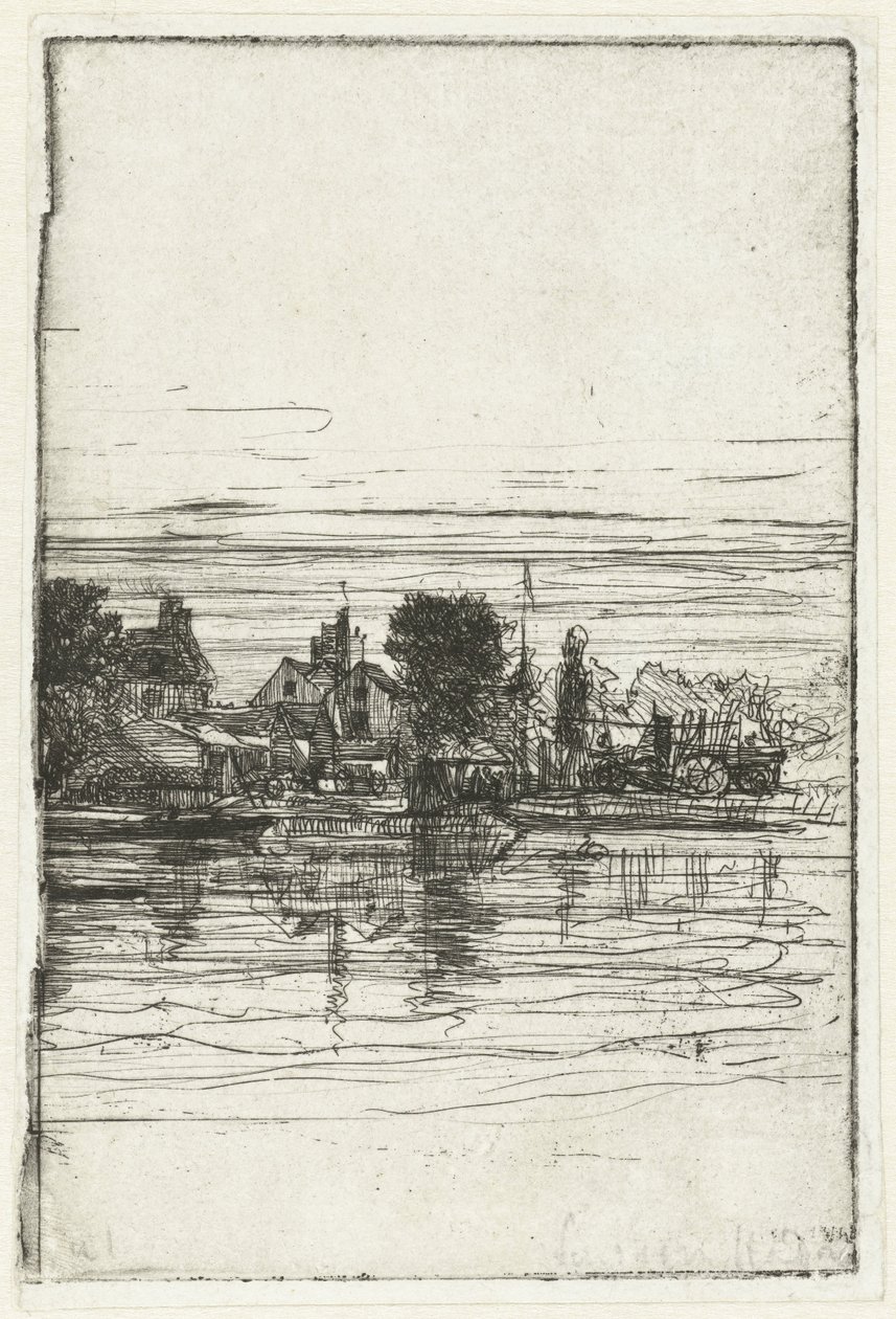 Vesnice na vodě Strana Temže od Francis Seymour Haden (Sir) (signed by artist)