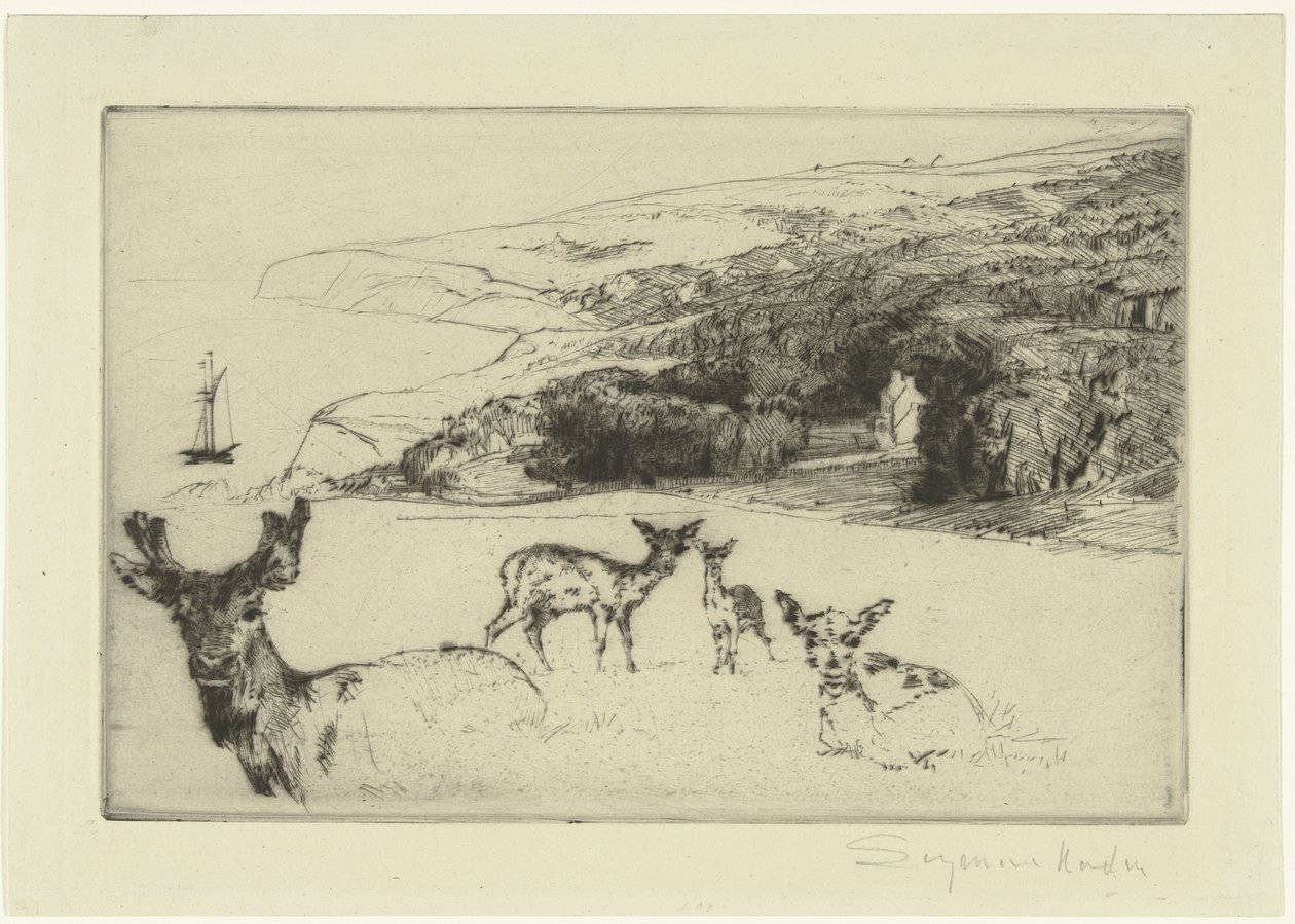 Newton Manor od Francis Seymour Haden (Sir) (signed by artist)