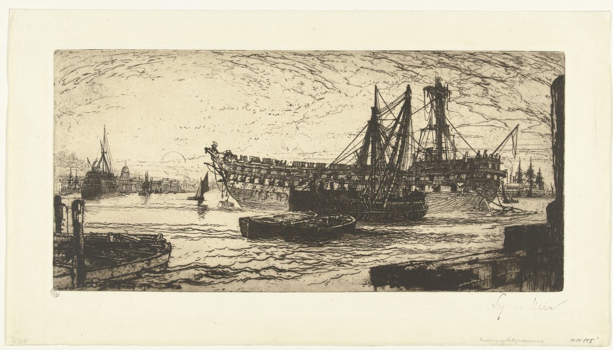 Demontáž lodi Agamemnon Rozpad Agememnona od Francis Seymour Haden (Sir) (signed by artist)