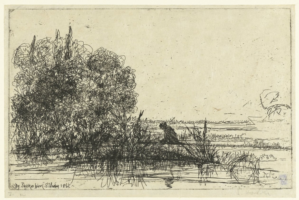 Twickenham aan de Themes Kostel Twickenham Autor Twickenham (název na objektu) od Francis Seymour Haden (Sir) (signed by artist)