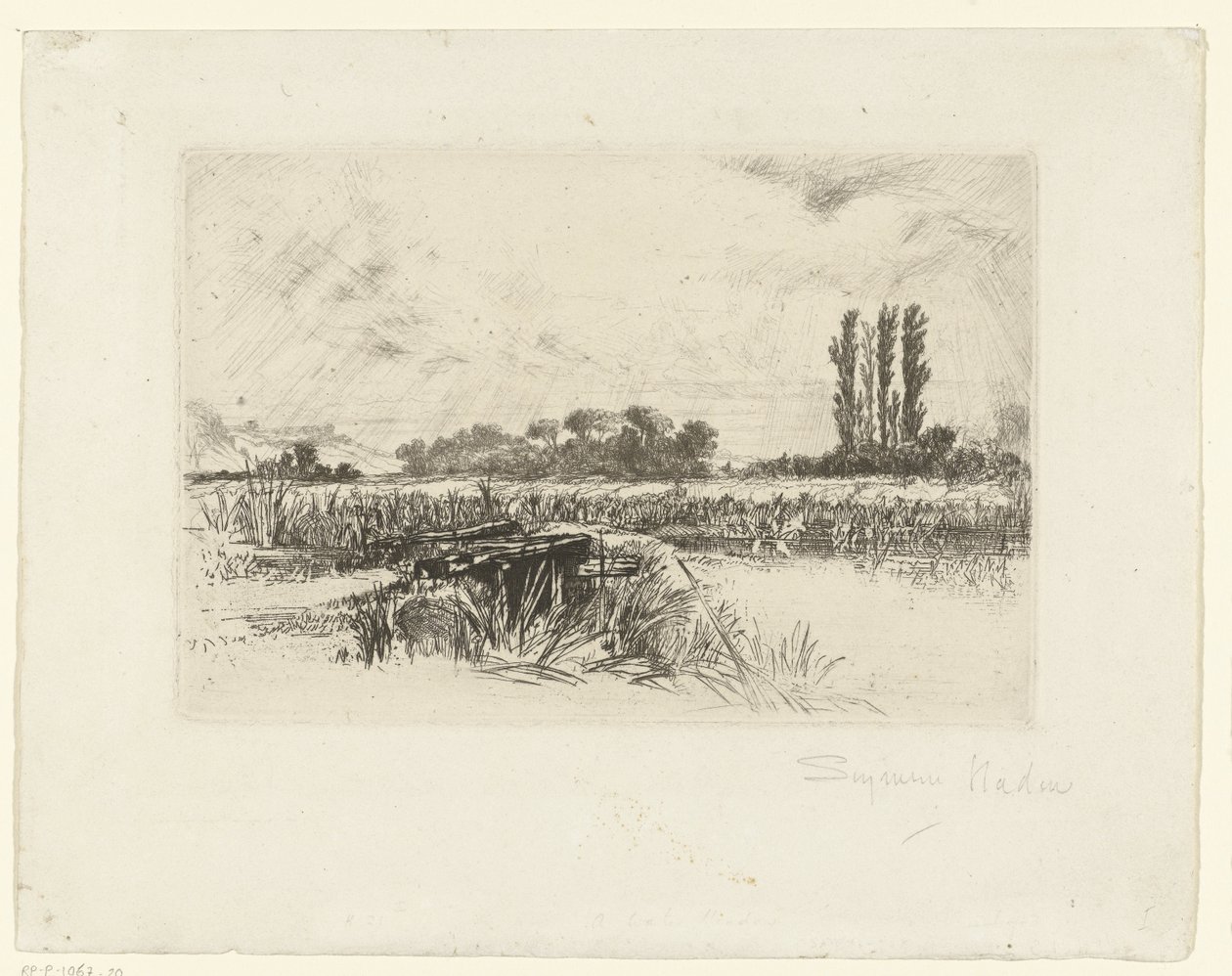 niva Vodní louka od Francis Seymour Haden (Sir) (signed by artist)