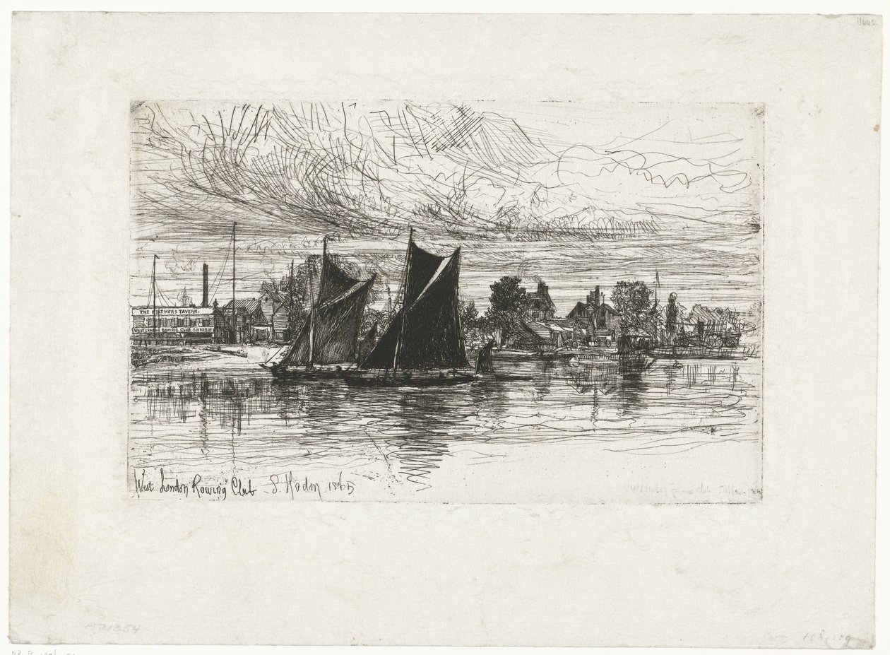 West London Veslařský klub (název na objektu) od Francis Seymour Haden (Sir) (signed by artist)