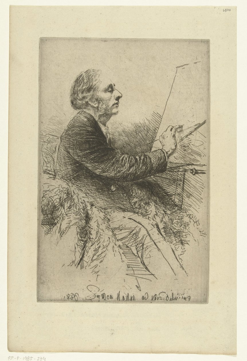 Autoportrét Francise Seymour-Hadena Portrét Francise Seymoura Hadena, No. 4 (při malování) od Francis Seymour Haden (Sir) (signed by artist)
