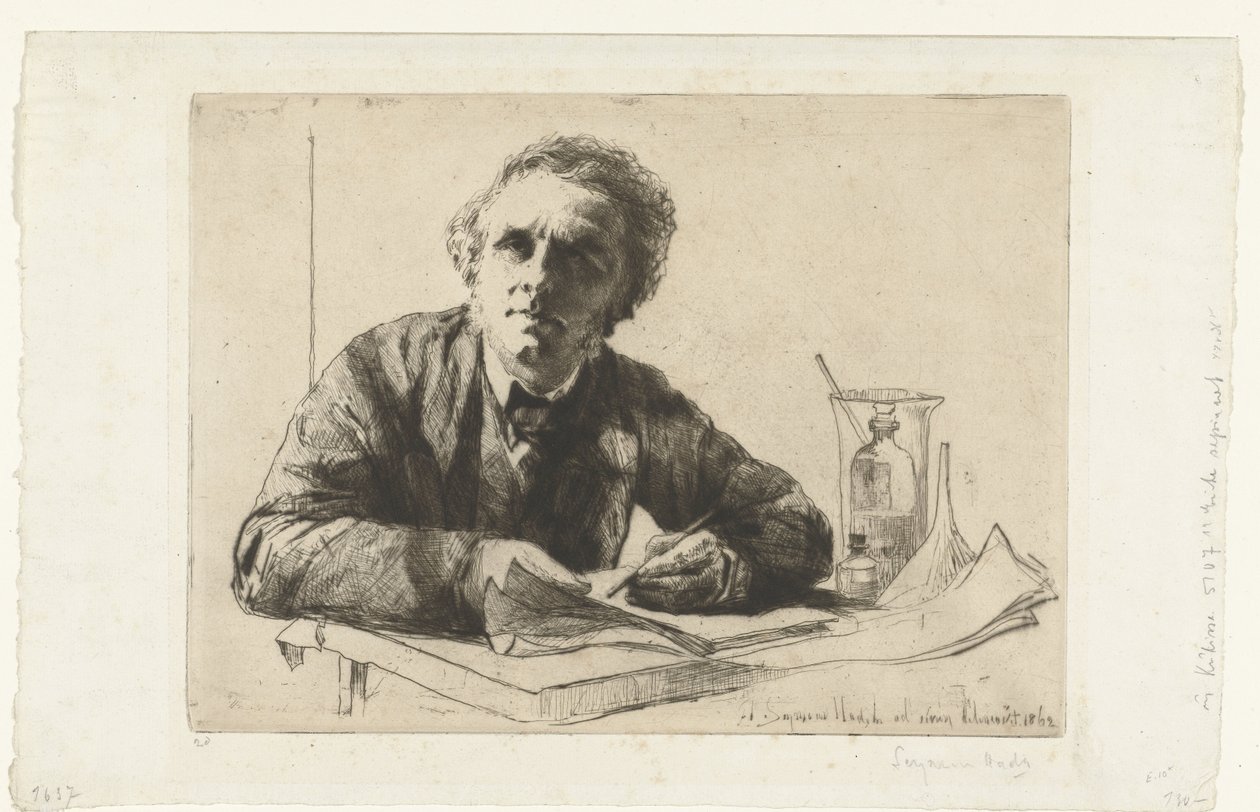 Autoportrét Francise Seymour-Hadena od Francis Seymour Haden (Sir) (signed by artist)