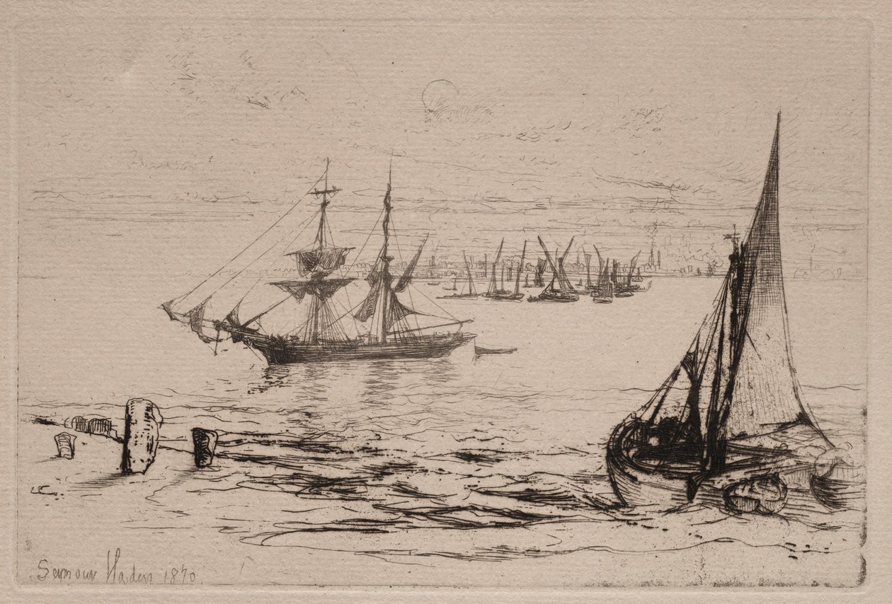 Brig at Anchor, 1879. od Francis Seymour Haden