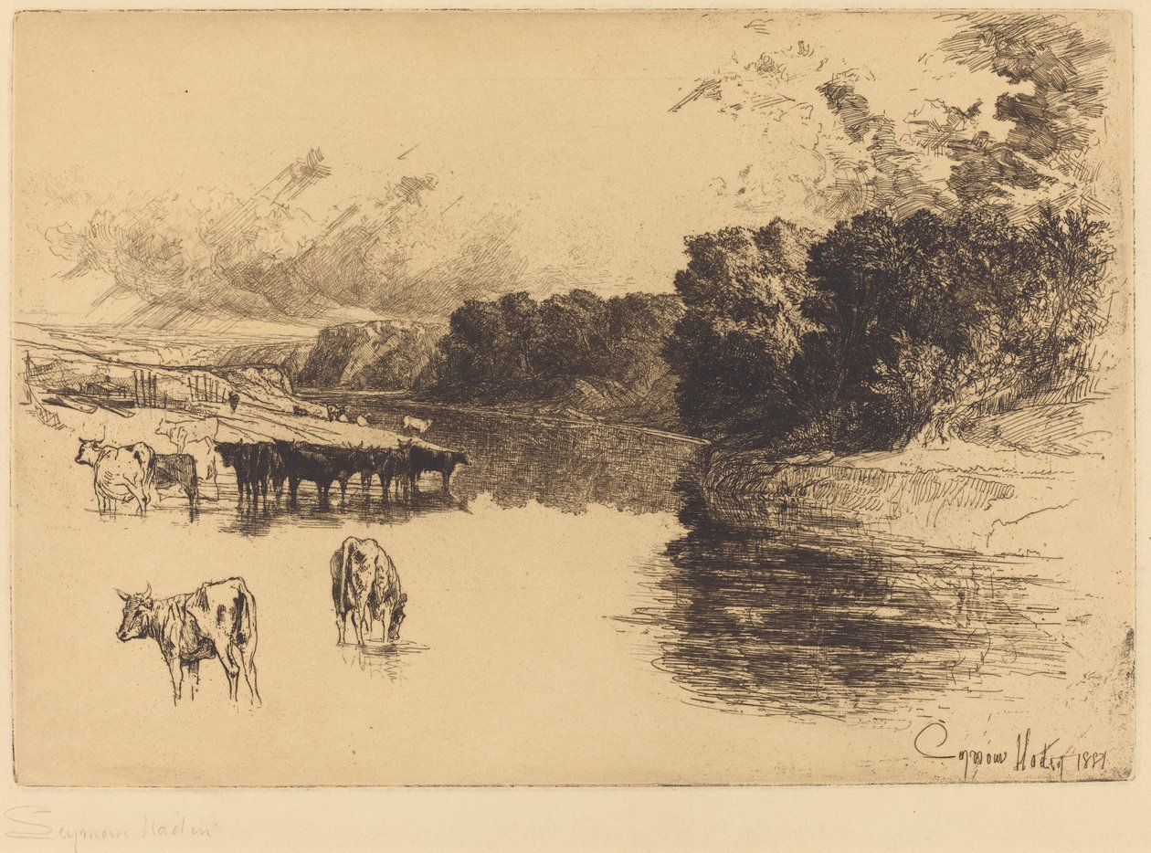 Řeka Lancashire od Francis Seymour Haden