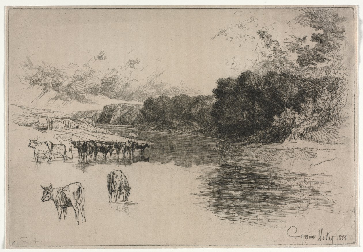 Řeka Lancashire od Francis Seymour Haden