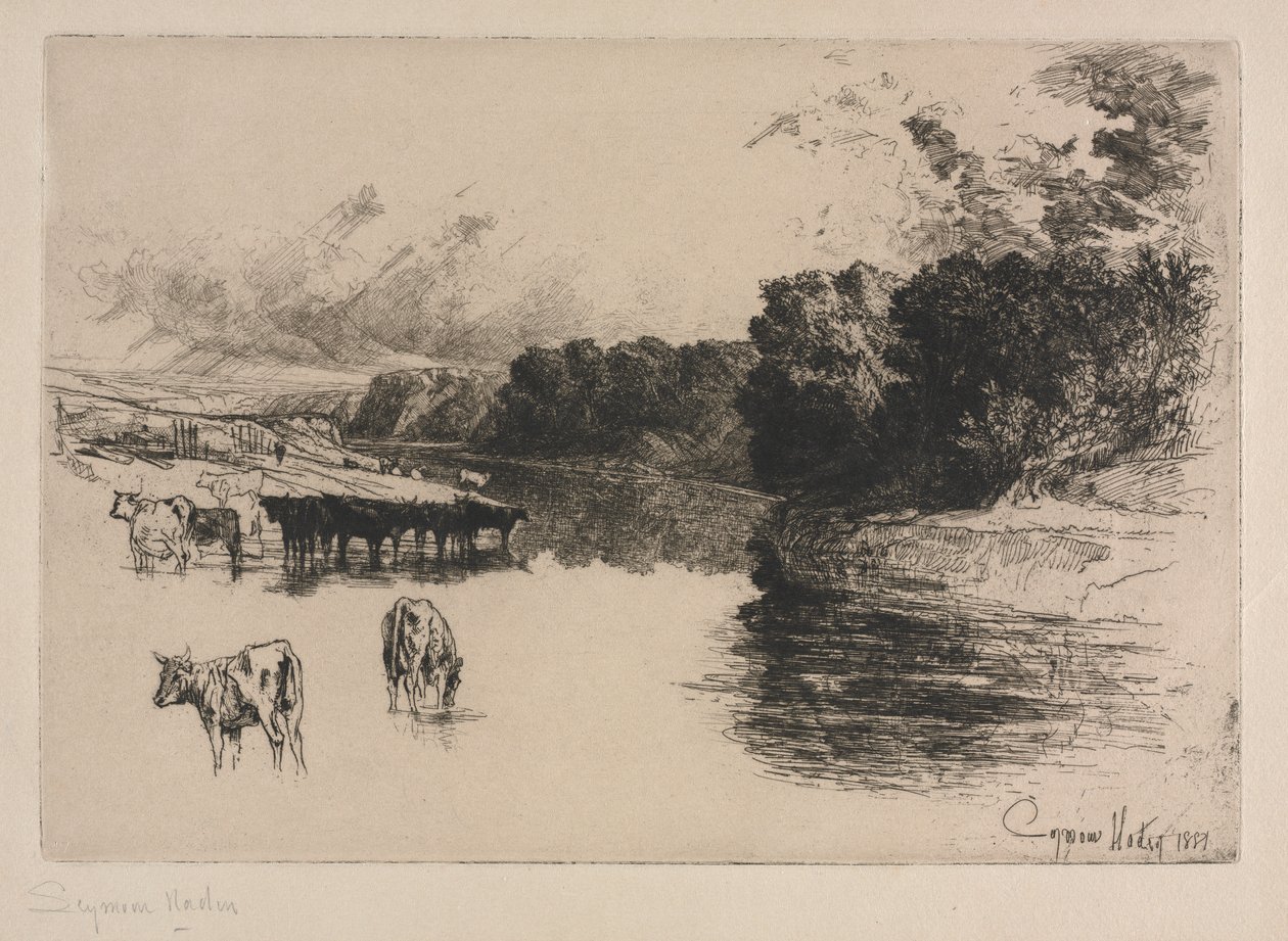 Řeka Lancashire od Francis Seymour Haden
