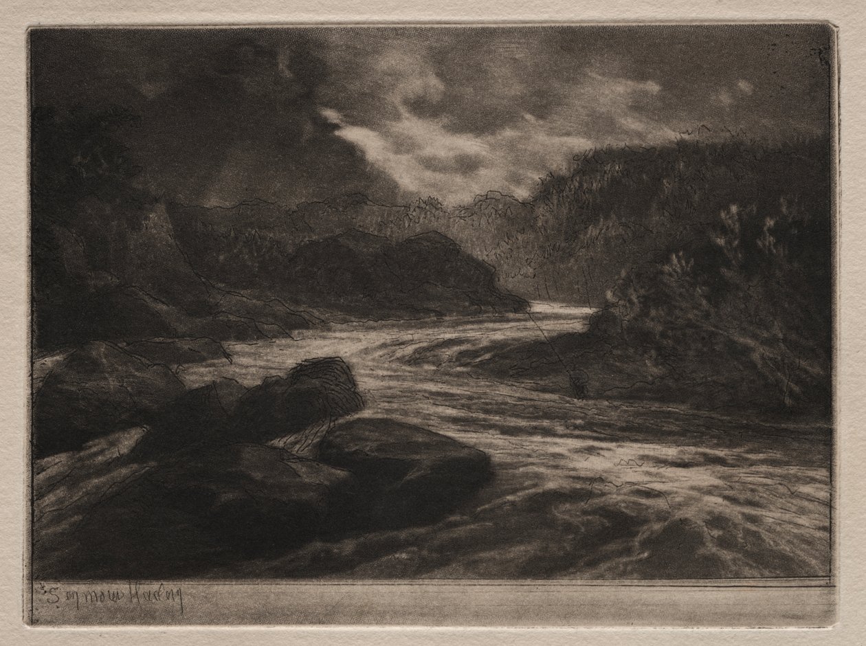 Lososová řeka od Francis Seymour Haden