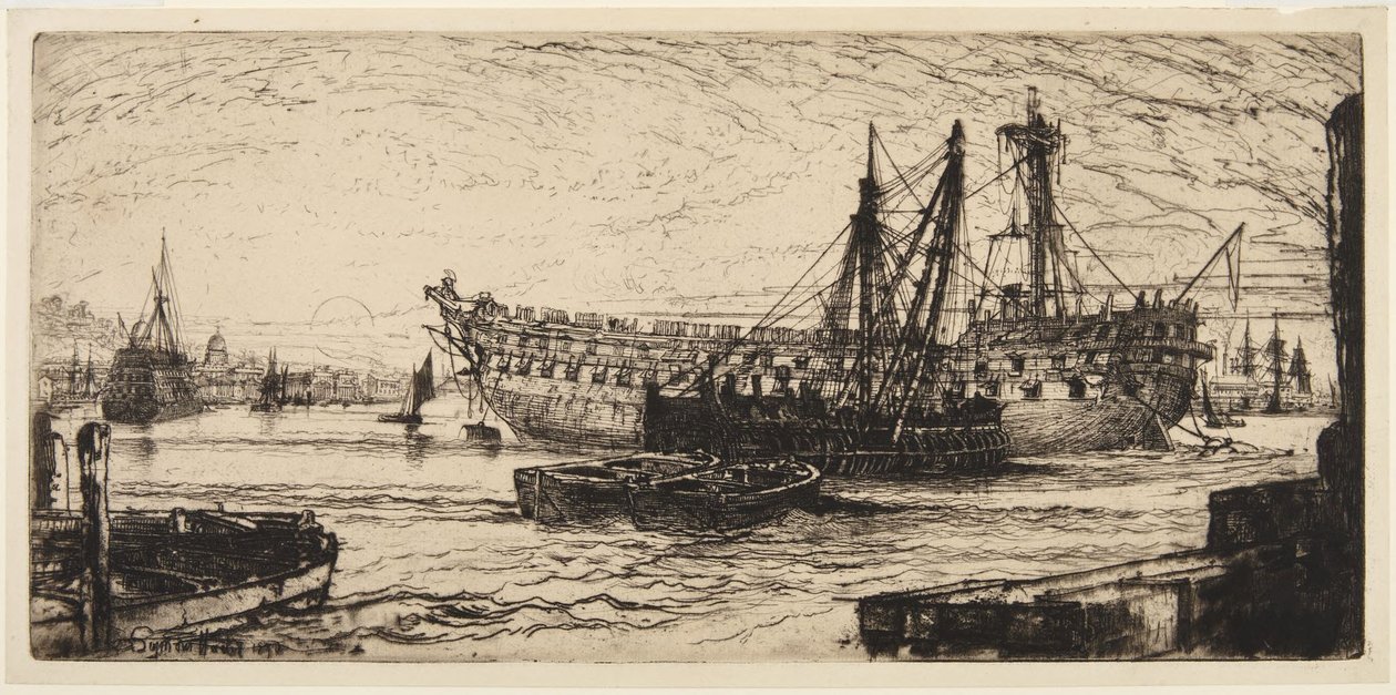 Demontáž „Agamemnónu“ od Francis Seymour Haden