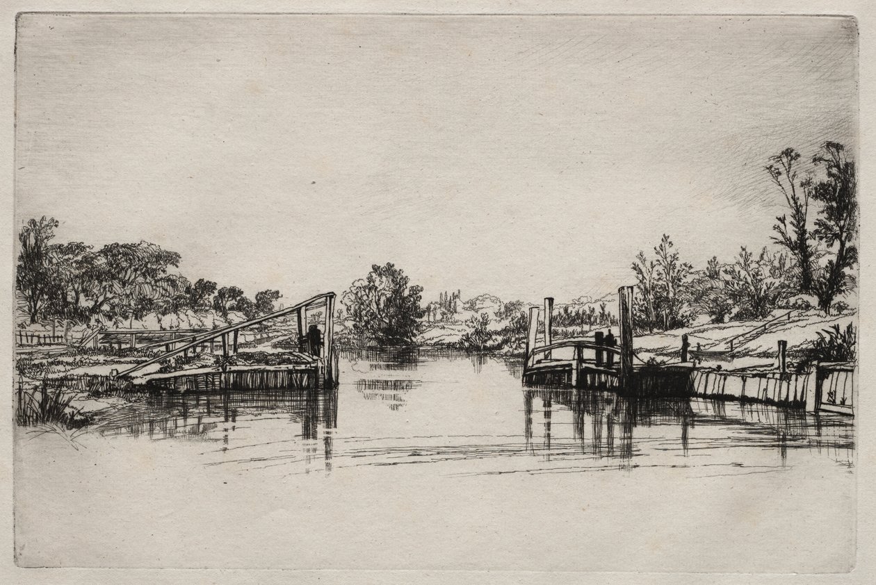 Egham Lock od Francis Seymour Haden