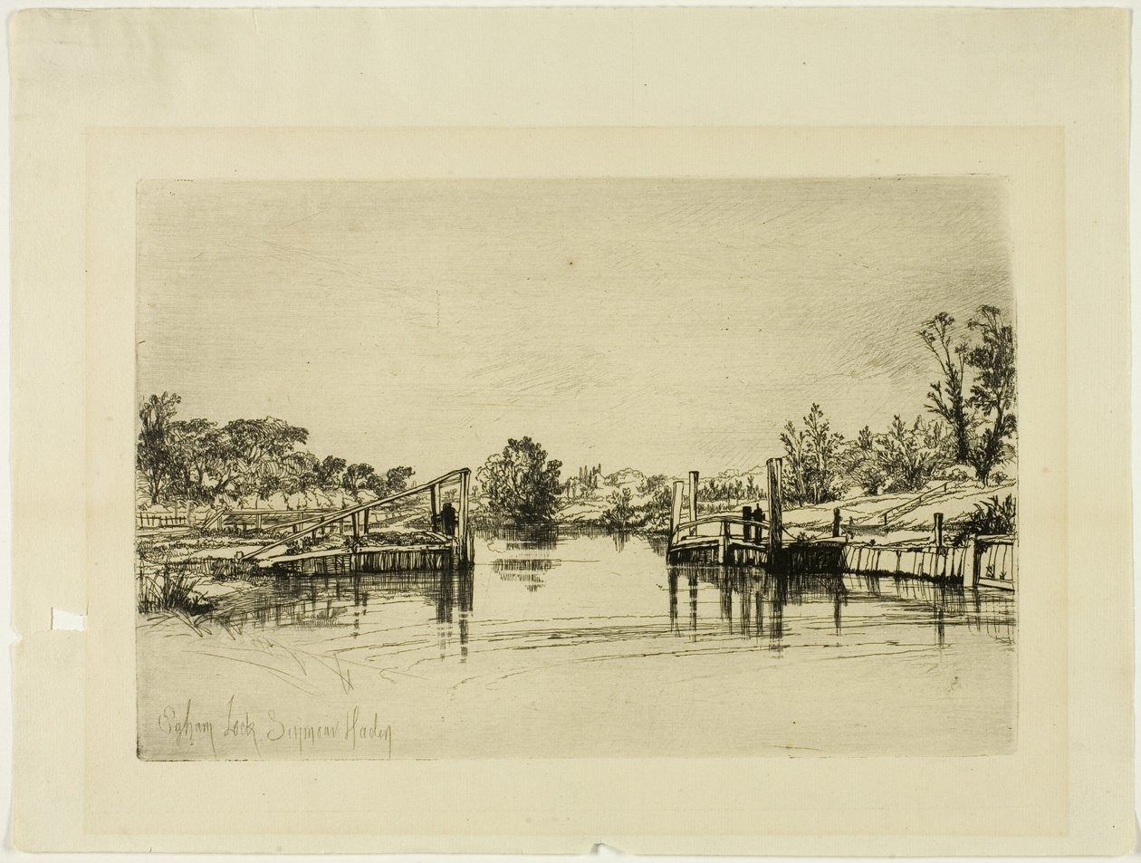 Egham Lock od Francis Seymour Haden