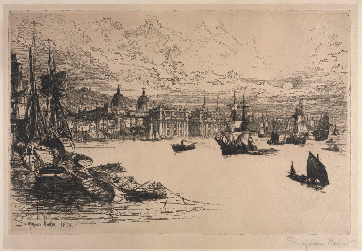 Greenwich. od Francis Seymour Haden
