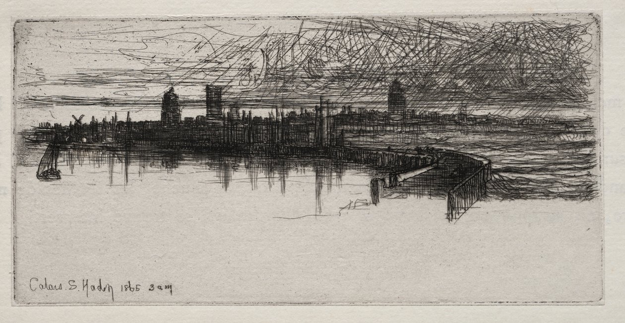 Little Calais Pier, 1865, 3:00, 1865. od Francis Seymour Haden