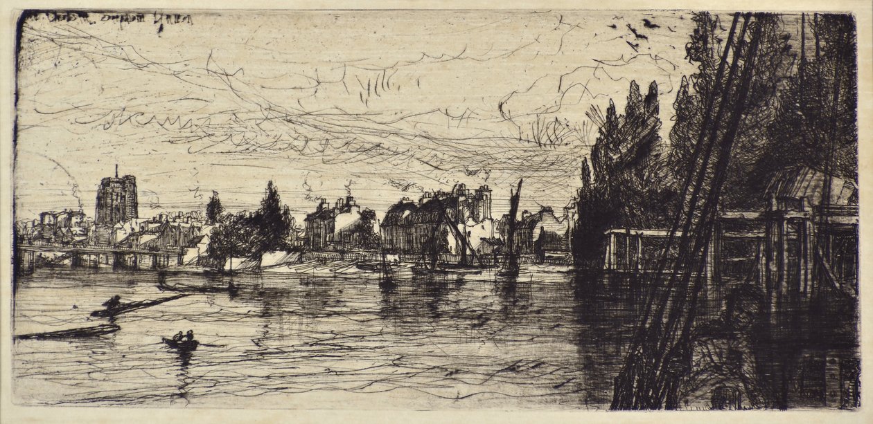 Starý kostel Chelsea od Francis Seymour Haden