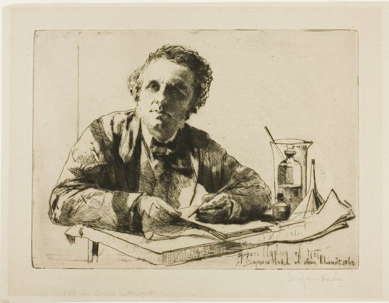 Portrét Francise Seymoura Hadena, č. 2 (při leptání) od Francis Seymour Haden