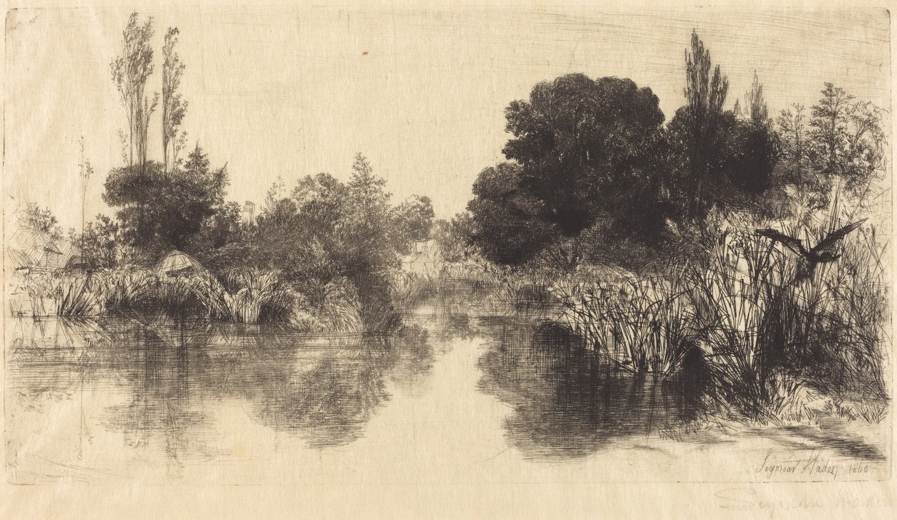 Shere Mill Pond (Větší talíř) od Francis Seymour Haden