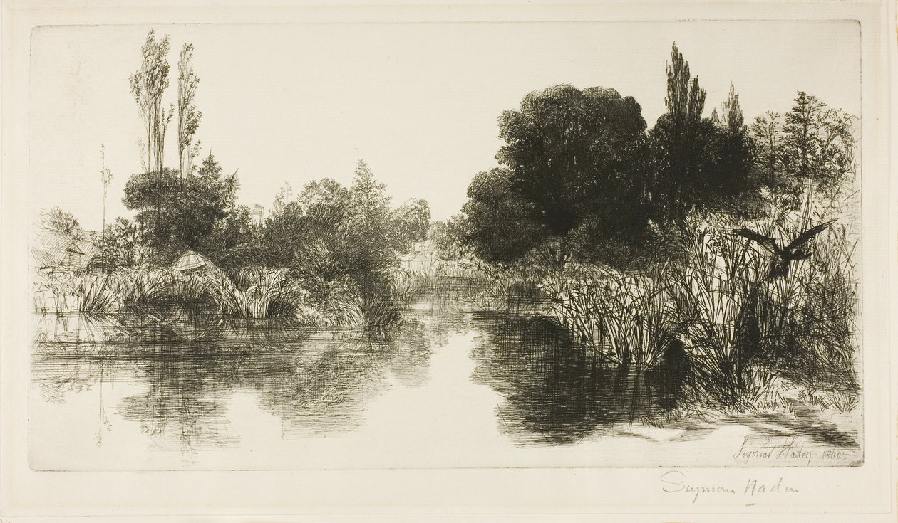 Shere Mill Pond, č. II (velká deska) od Francis Seymour Haden