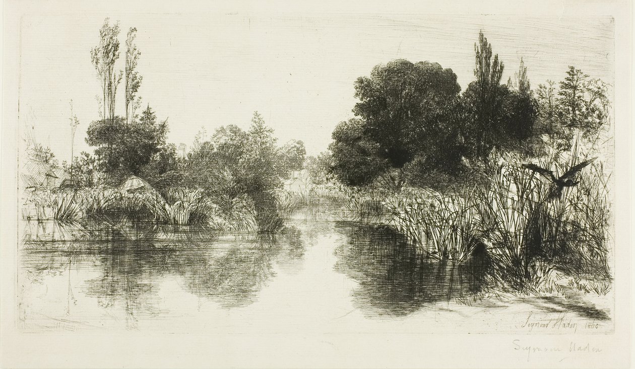 Shere Mill Pond, č. II (velká deska) od Francis Seymour Haden
