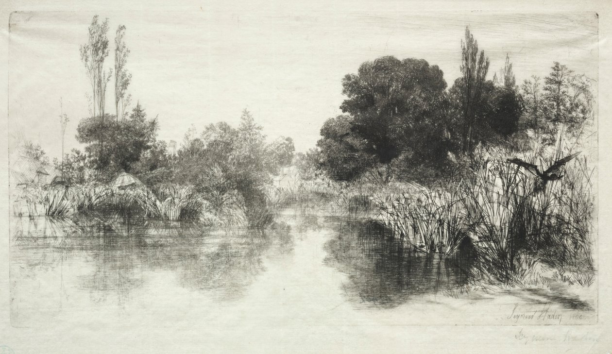 Shere Mill Pond The Larger Plate, 1860. od Francis Seymour Haden