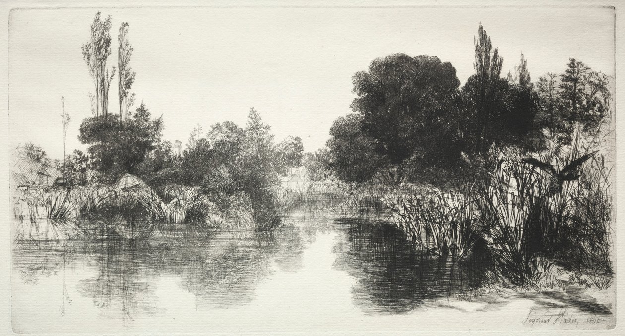 Shere Mill Pond The Larger Plate, 1860. od Francis Seymour Haden