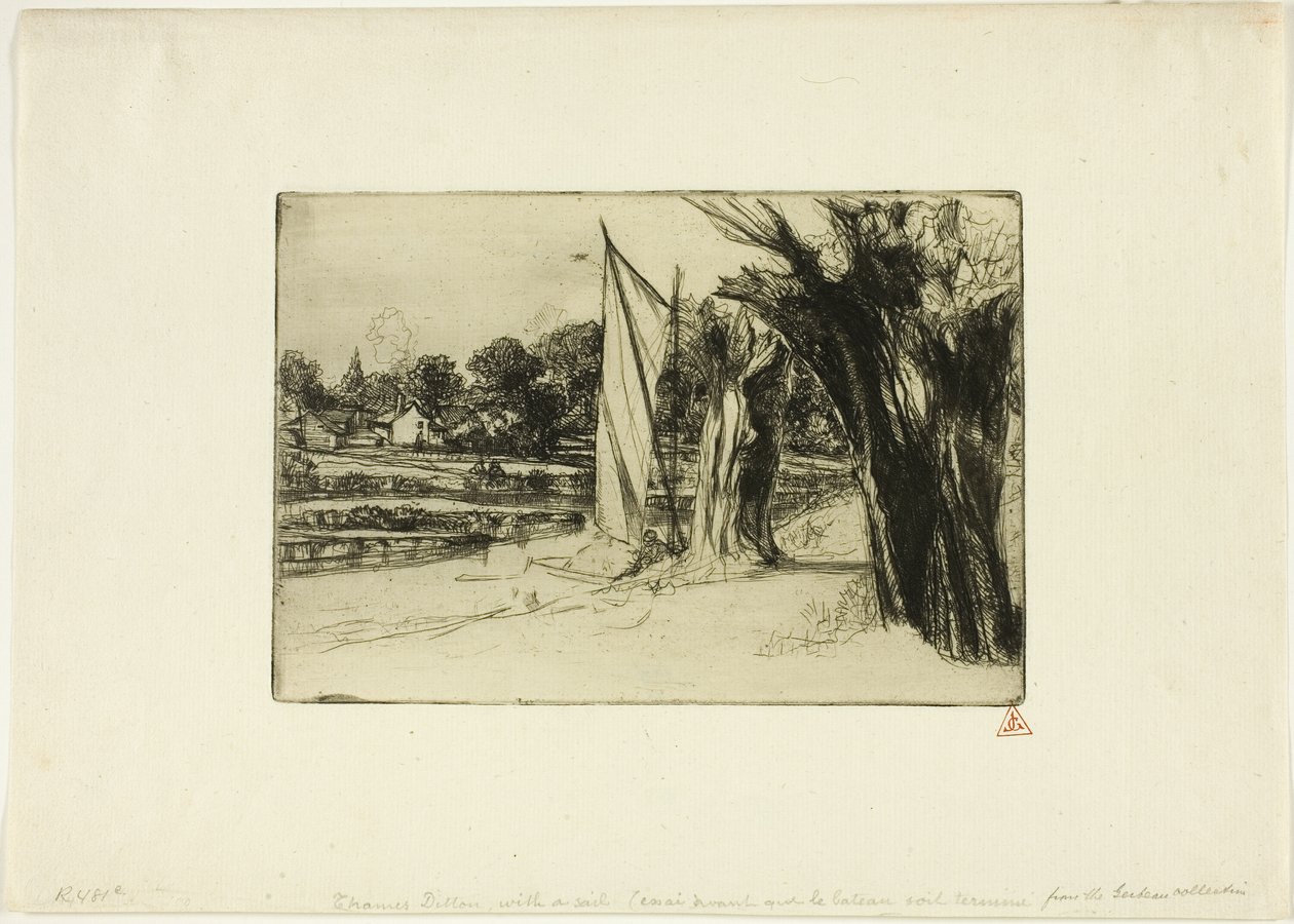 Thames Ditton-s plachtou od Francis Seymour Haden