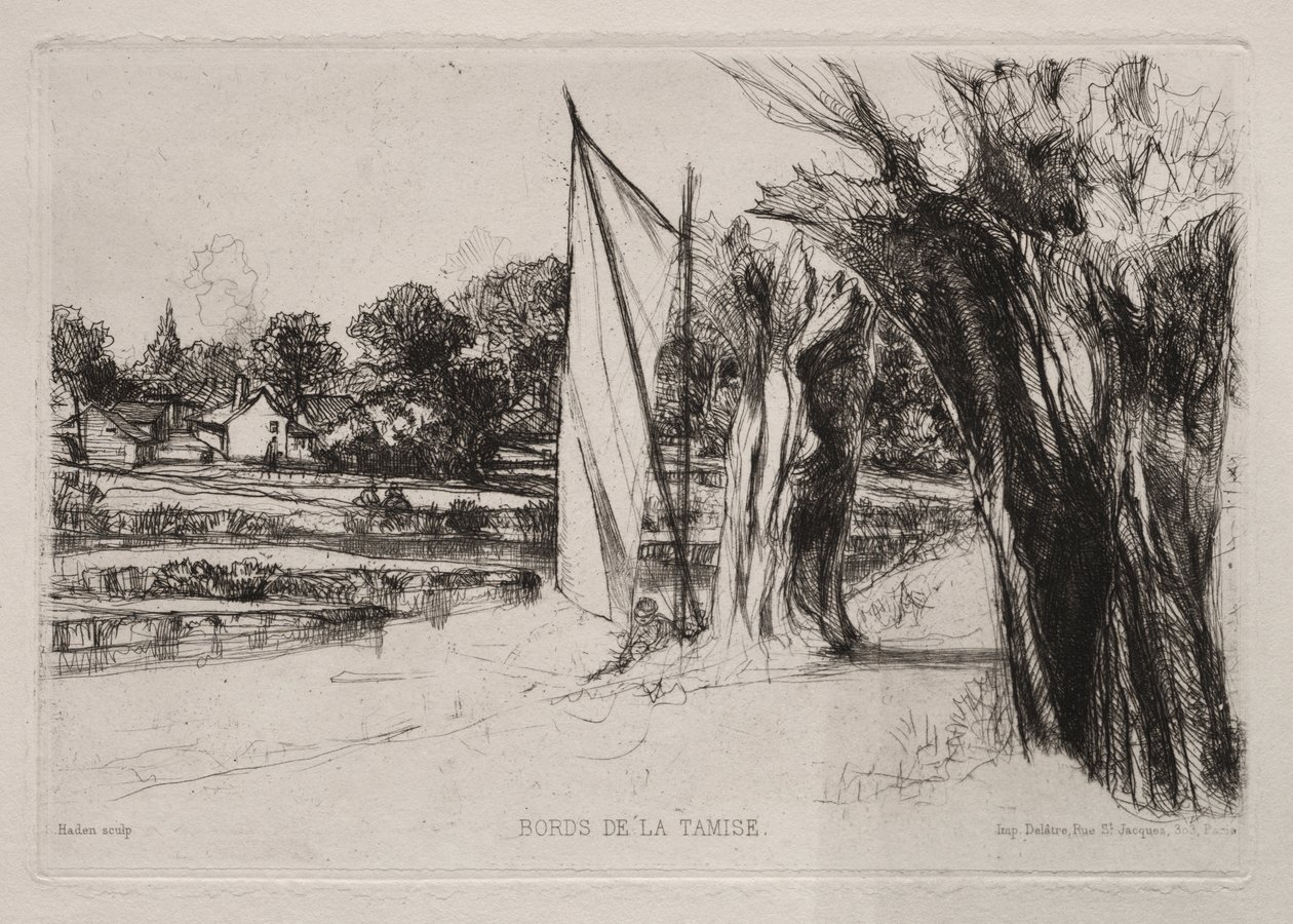 Thames Ditton - S plachtou od Francis Seymour Haden