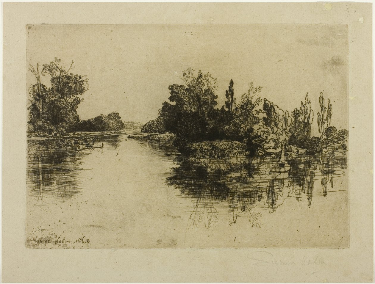 Ostrov naproti Boylově farmě od Francis Seymour Haden