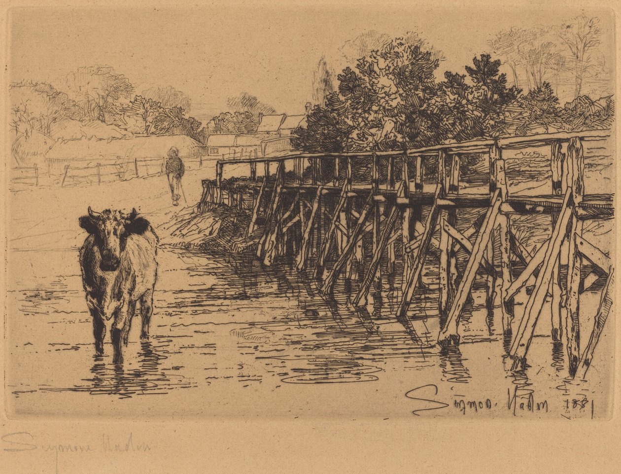 Vesnický Ford od Francis Seymour Haden