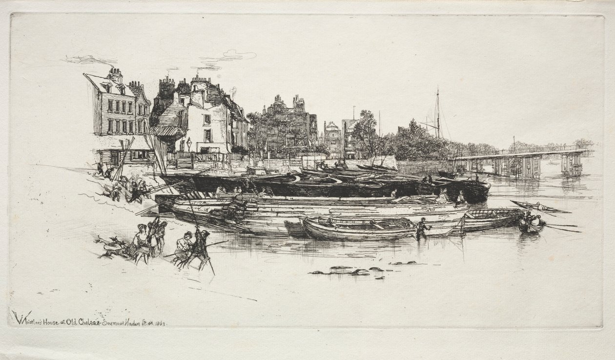 Whistlers House, Old Chelsea, 1863. od Francis Seymour Haden