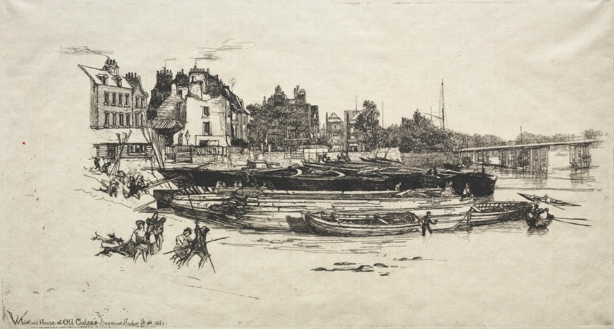 Whistlers House v Old Chelsea, 1863. od Francis Seymour Haden