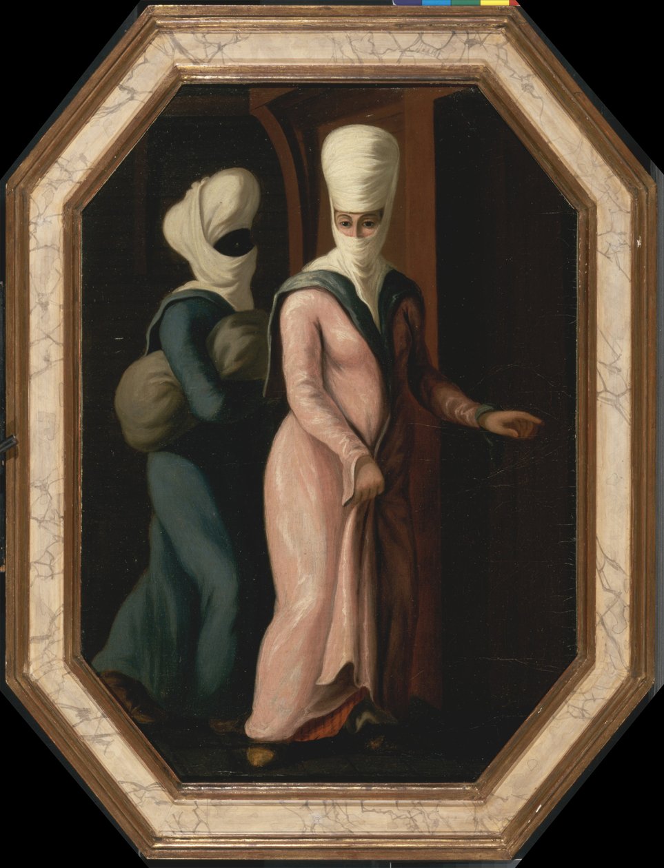Turecká dáma jde se svým otrokem do koupele, asi 1760 od Francis Smith