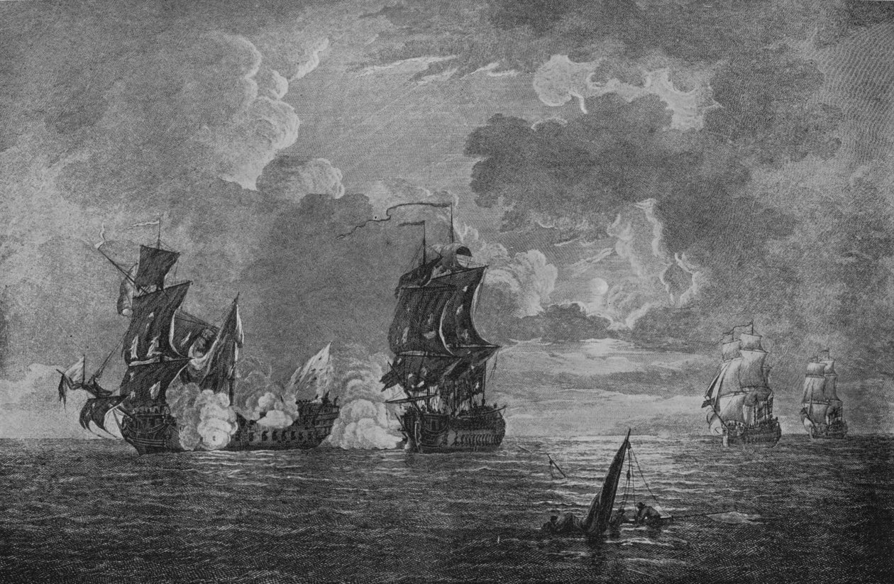 Zajetí Foudroyantu, c1760 od Francis Swaine
