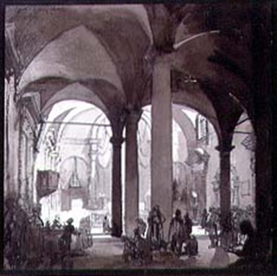 Pohled do interiéru klášterního kostela, San Felice, Florencie, 20. století od Francis Sydney Unwin