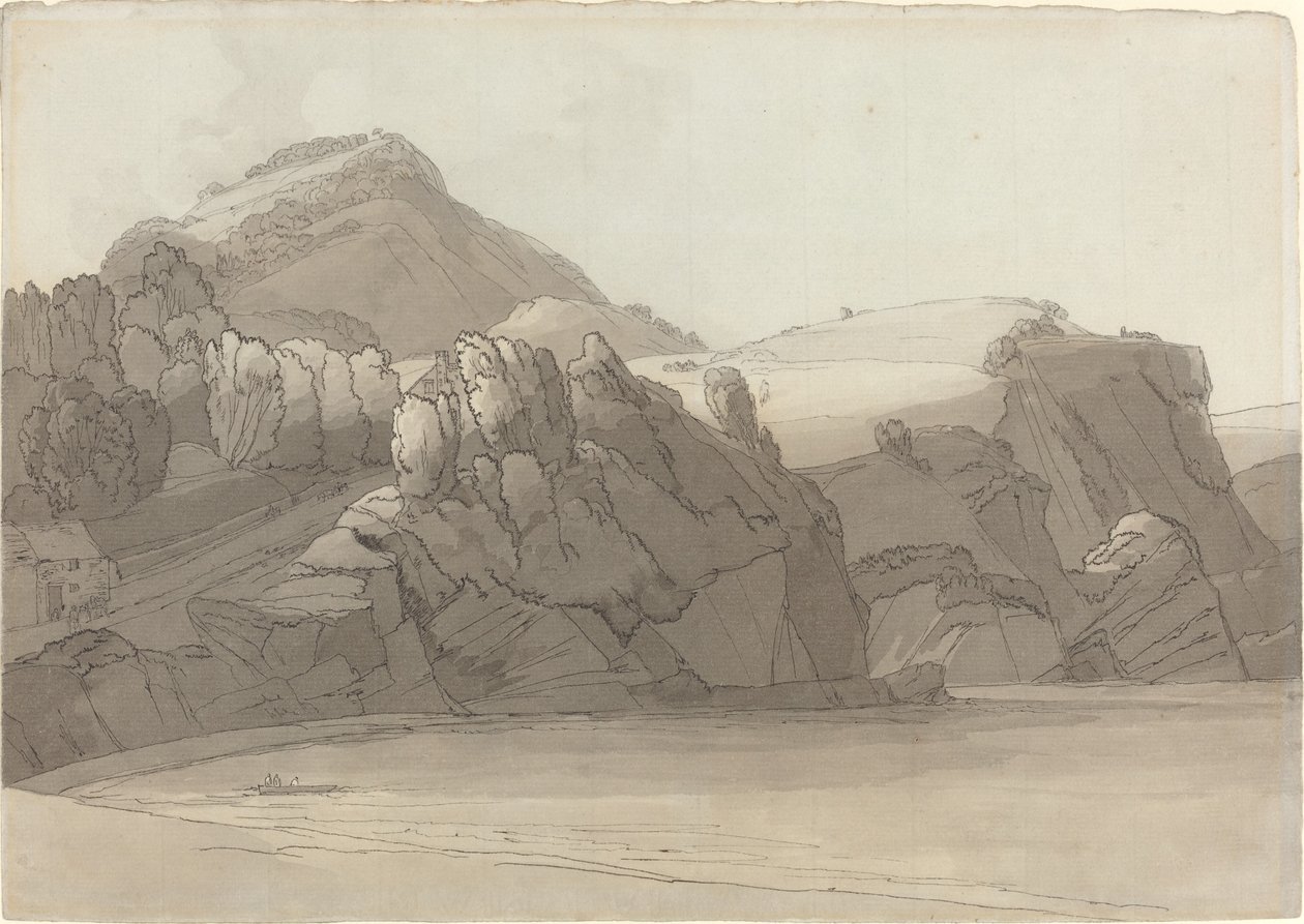 Skalnaté pobřeží v Coombmartinu, Devon (Combe Martin Bay) od Francis Towne