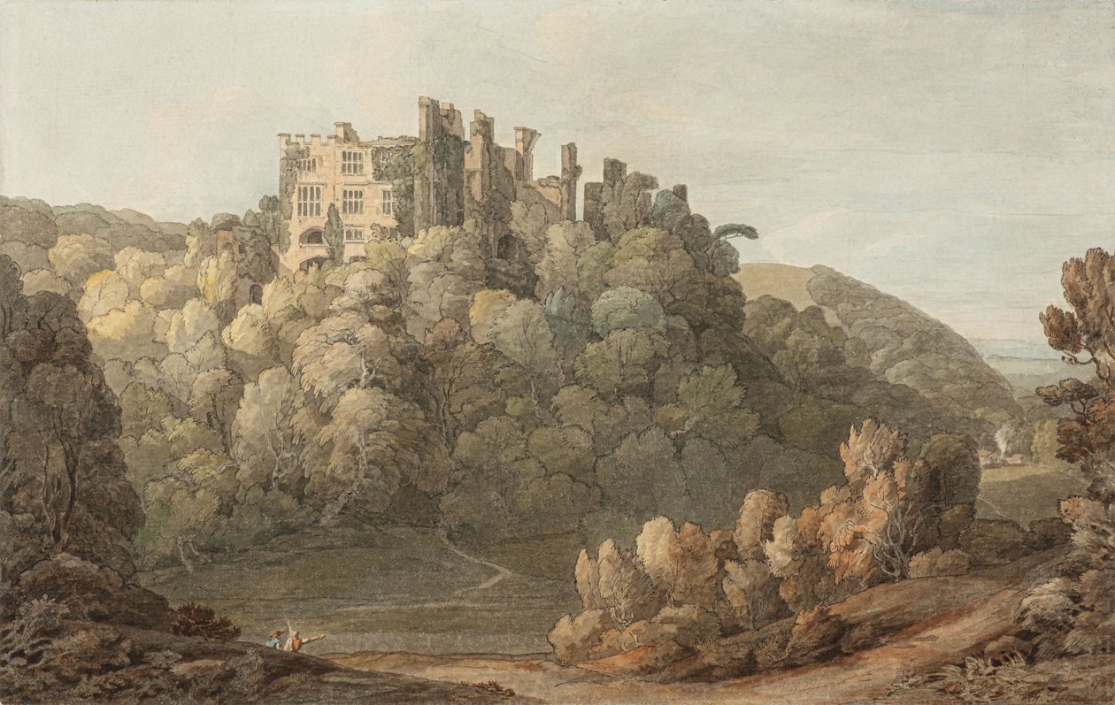 Hrad Berry Pomeroy, Devon od Francis Towne