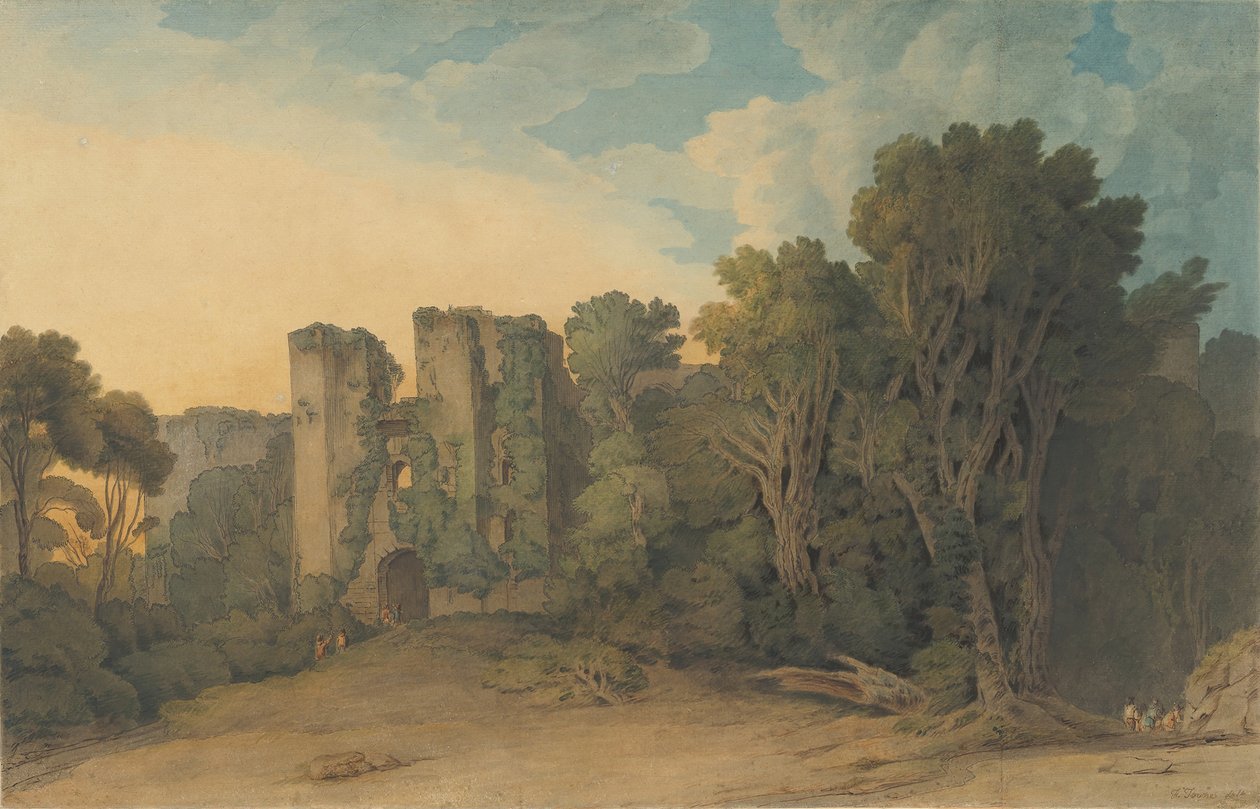 Hrad Berry Pomeroy v hrabství Devon, 1775-1805. od Francis Towne